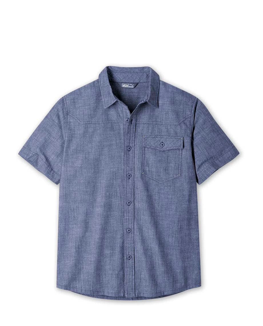 STIO Men's Curtis Camp Chambray Shirt SS 1 STIO Men's Curtis Camp Chambray Shirt SS