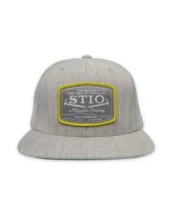 STIO Frontier Flat Brim Snap Back -Stio Frontier Flat Brim Snap Back Patch Hat Heather Gray Front New