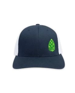 STIO Whitebark Pinecone Trucker -Stio Whitebark Pinecone Trucker Hat Navy White Front New