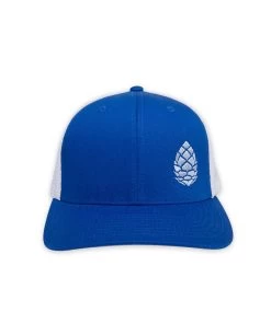 STIO Whitebark Pinecone Trucker -Stio Whitebark Pinecone Trucker Hat Royal White Front New