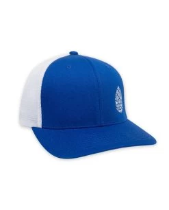 STIO Whitebark Pinecone Trucker -Stio Whitebark Pinecone Trucker Hat Royal White Side New